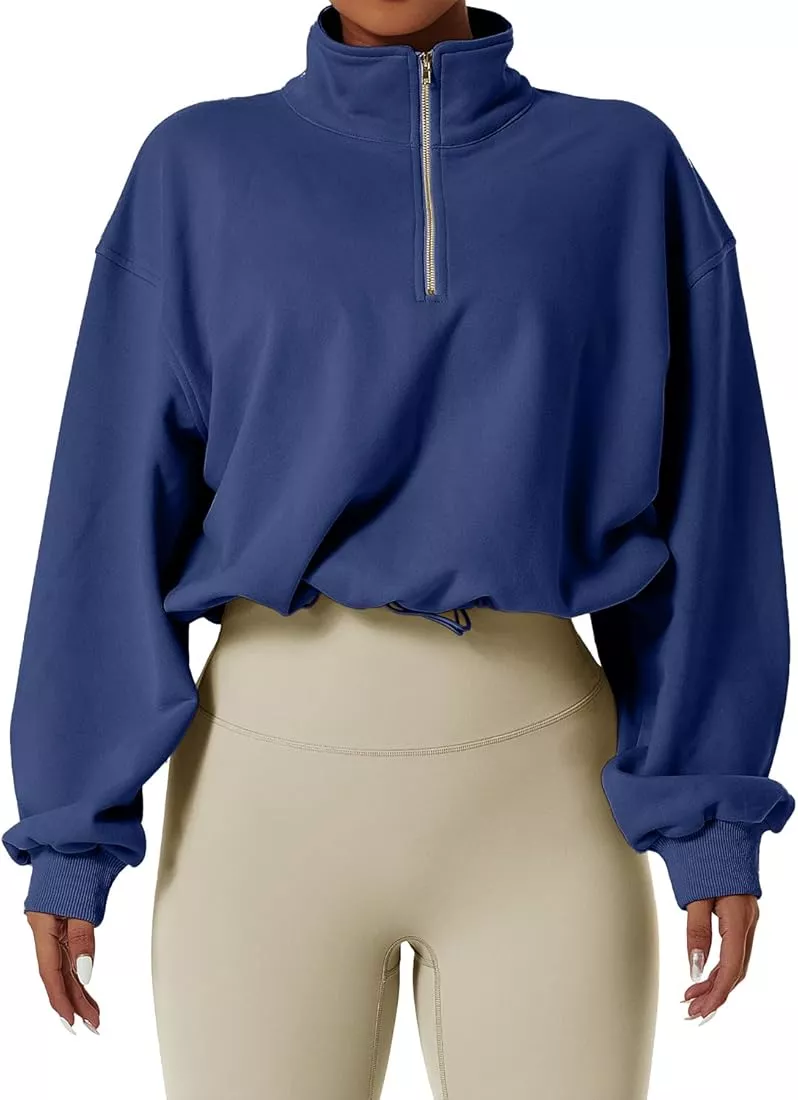 QINSEN Women's Half Zip Crop … curated on LTK