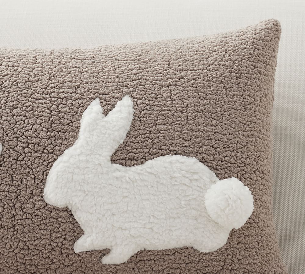 Pom Pom Bunny Sherpa Lumbar Pillow Cover | Pottery Barn (US)