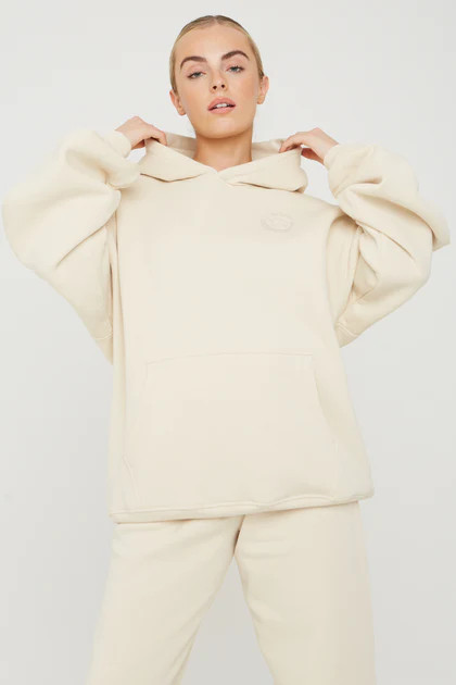 DISRUPTOR OVERSIZED GRAPHIC HOODIE- ECRU | TALA (UK)