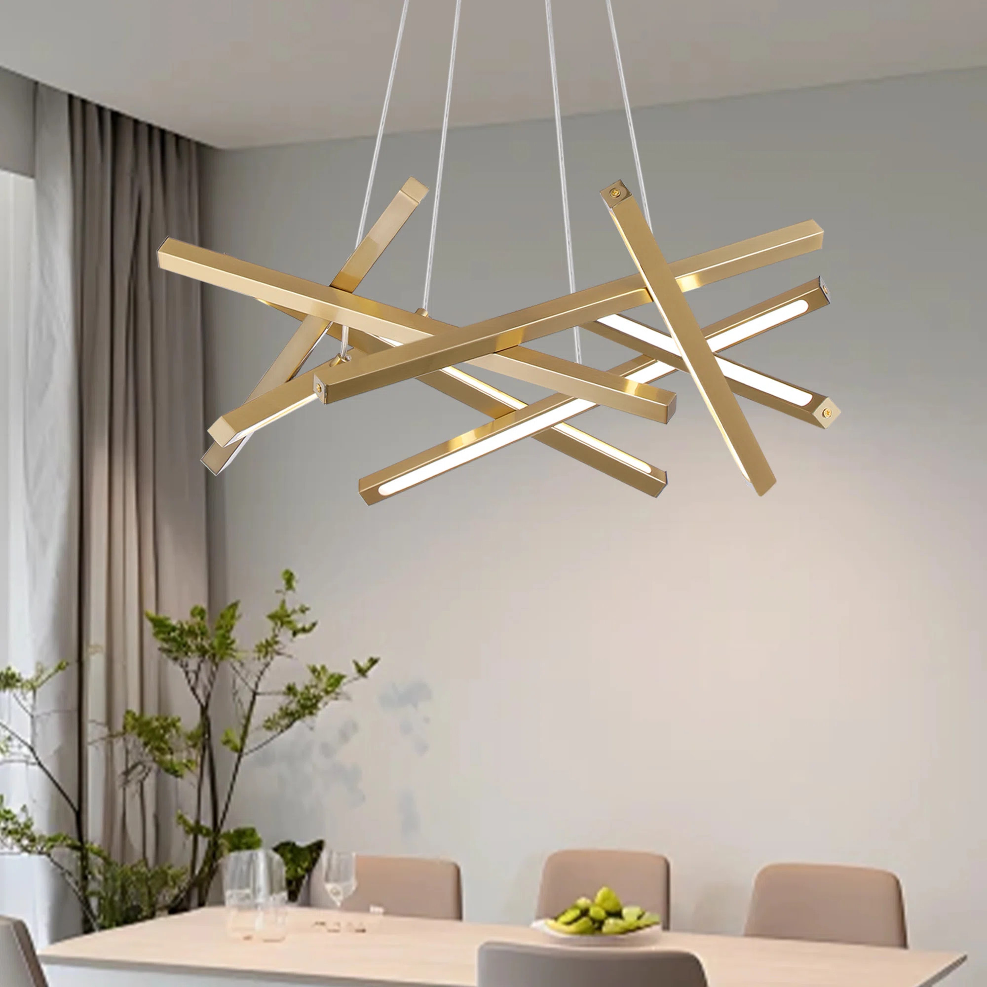8 Led Arm Luxury Golden Chaos Gold Led Integrated Chandelier | Wayfair North America