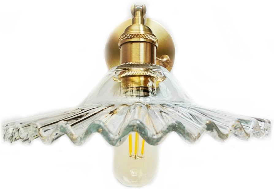 Industrial Glass Wall Lamp, Modern Wall Sconces Lighting Fixtures, with Brass Copper Lamp Holder ... | Amazon (CA)