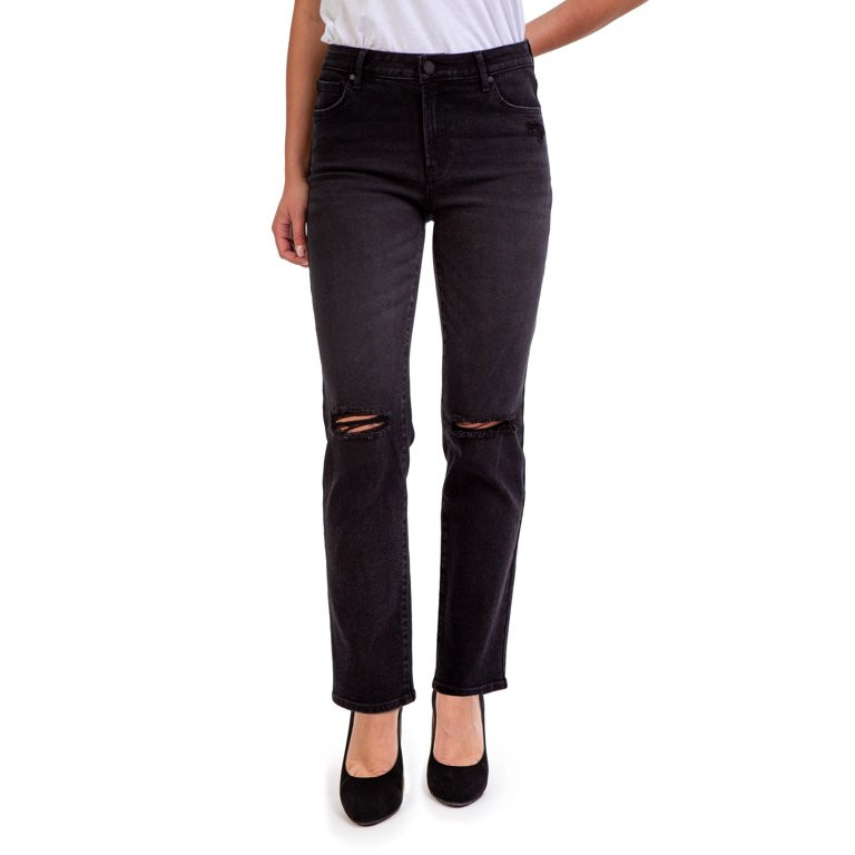 Jordache Women's High Rise Straight Leg Jeans | Walmart (US)