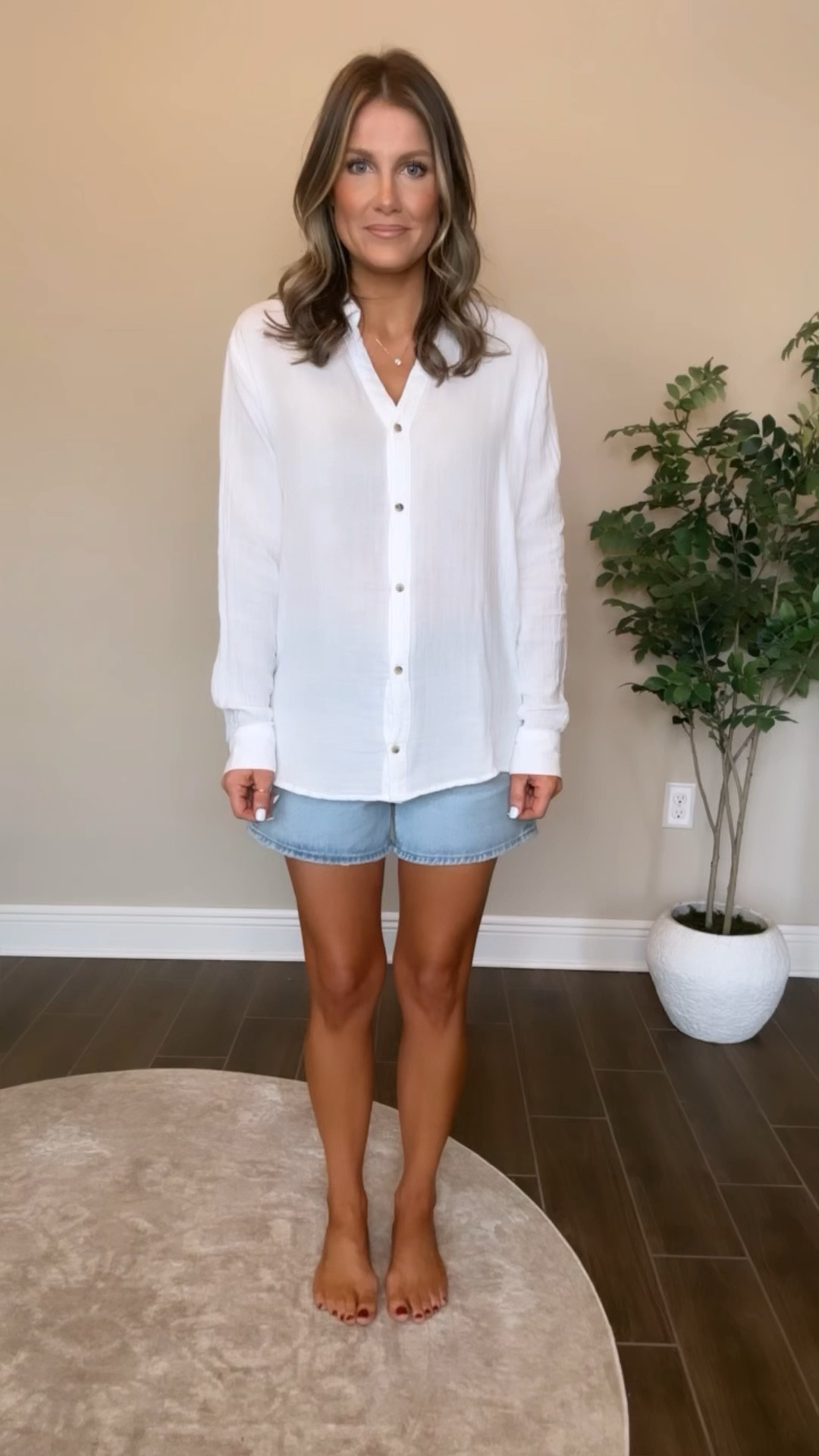 This gauze shirt was a huge hit last year and it’s back this year and fully stocked! I’m wearing a small tall 

#LTKFindsUnder50 #LTKSaleAlert #LTKWatchNow