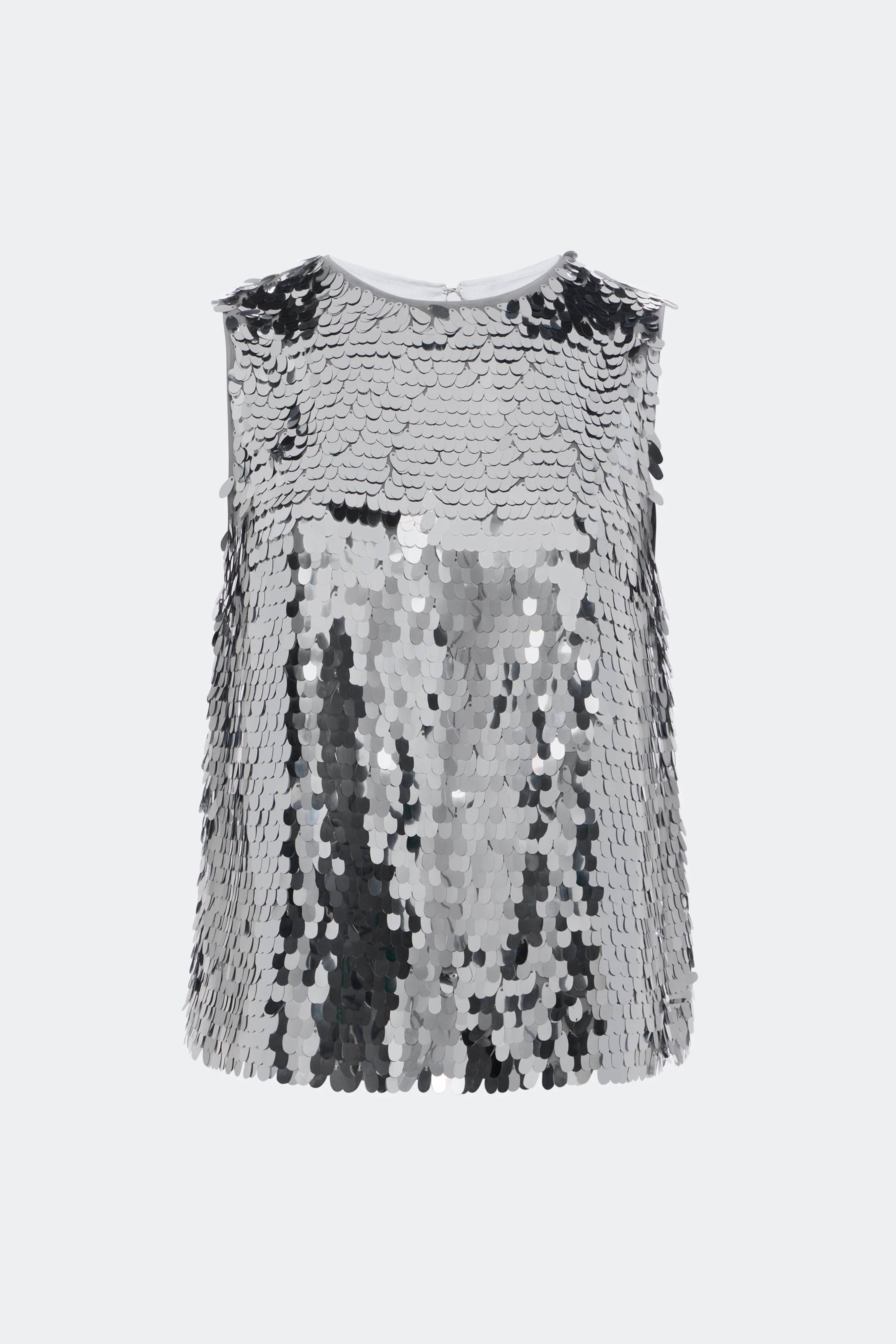 Shirley Sequin Top In Satelitte Silver | Simon Miller