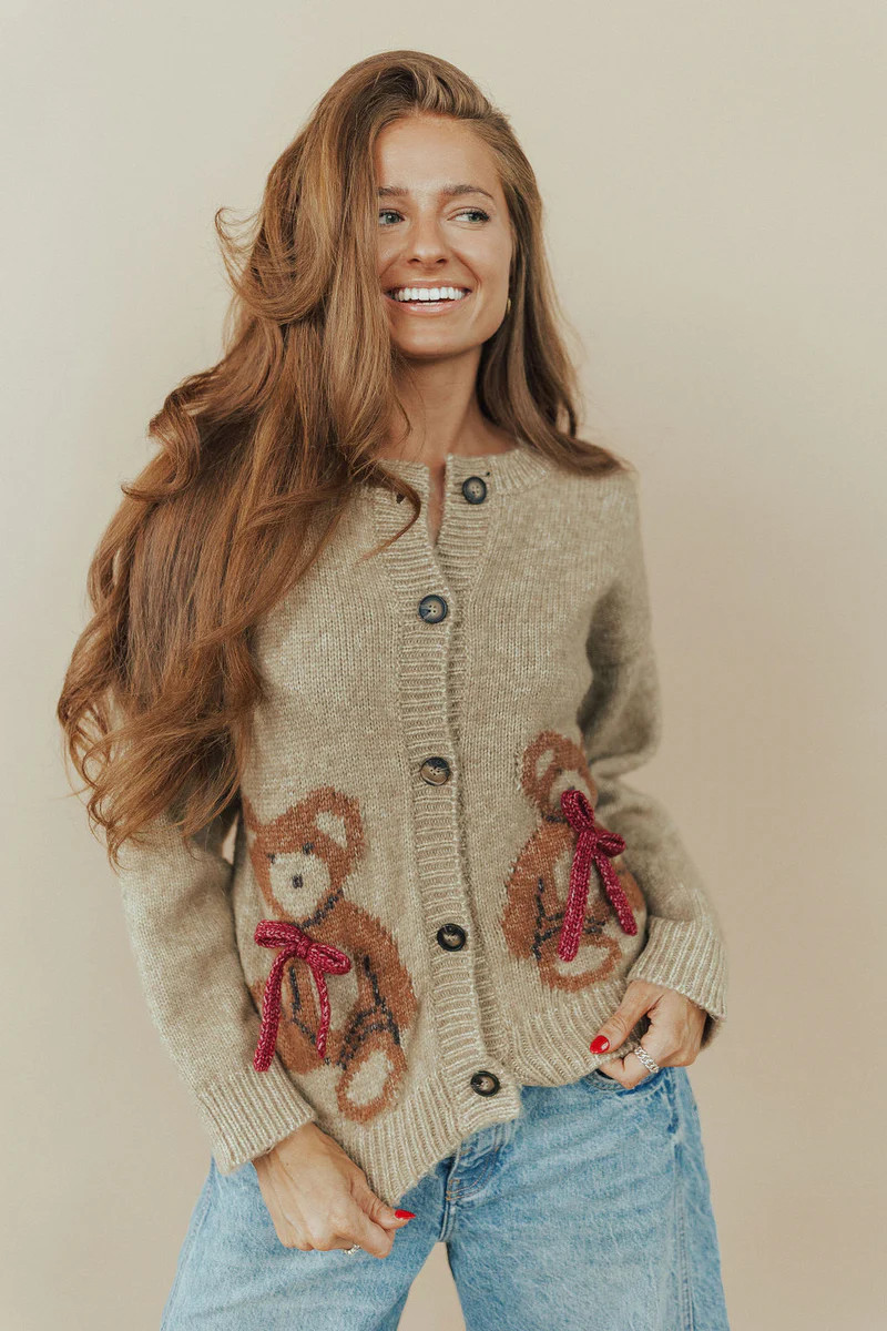 Teddy Cardigan in Tan | Henly