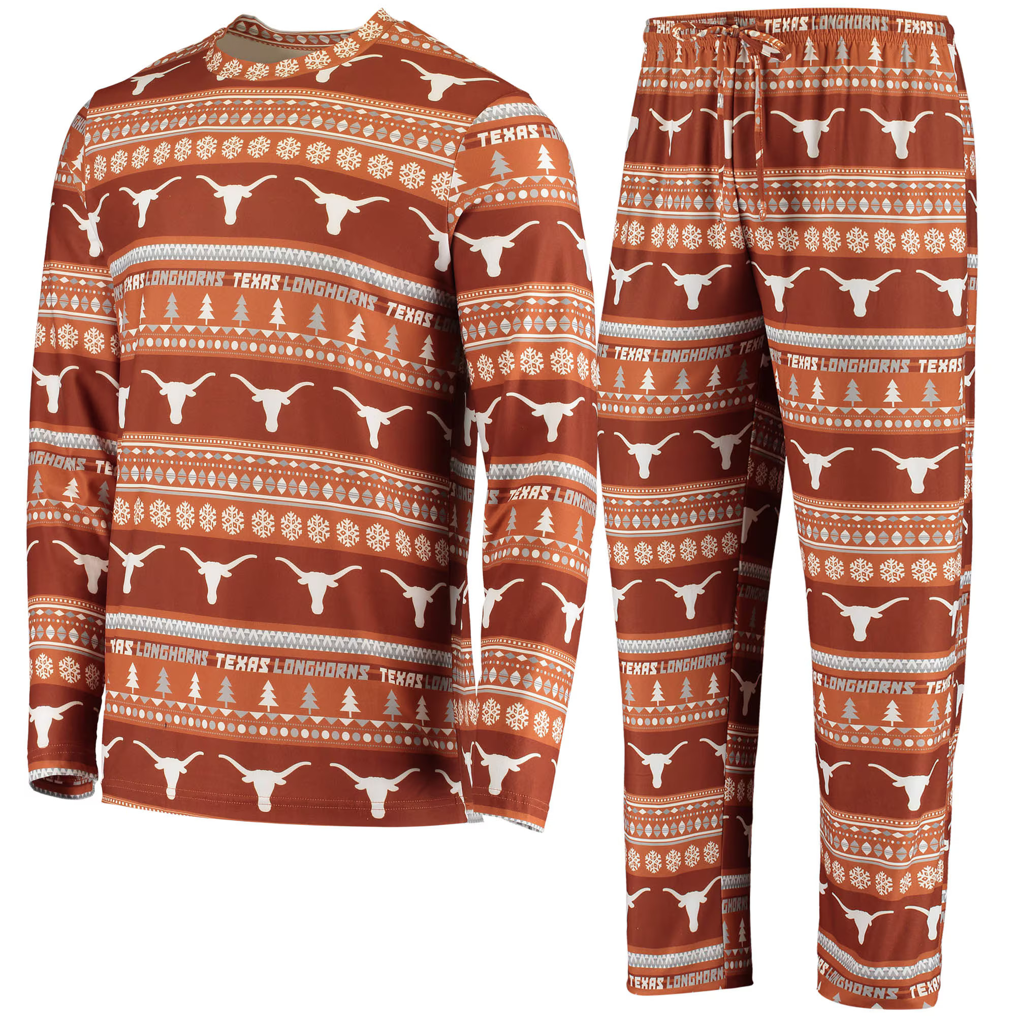 Texas Longhorns Concepts Sport Ugly Sweater Knit Long Sleeve Top and Pant Set - Texas Orange | Fanatics