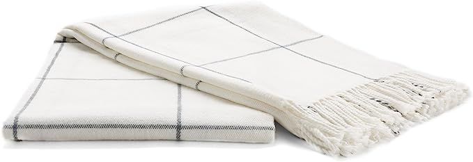 Arus Highlands Collection Tartan Plaid Design Throw Blanket Off-White 60" X 80" | Amazon (US)