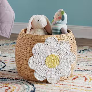 StyleWell Kids Daisy Wicker Storage Basket FEH2111-09 - The Home Depot | The Home Depot