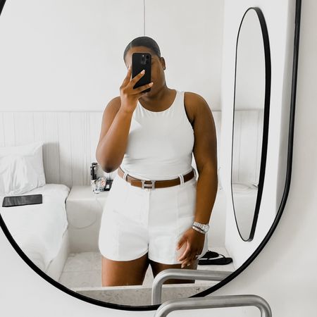 Another all white outfit! Perfect for summer!

all white outfit / white short / white bodysuit / Hermes belt / tailored shorts

#LTKSeasonal #LTKtravel #LTKcurves