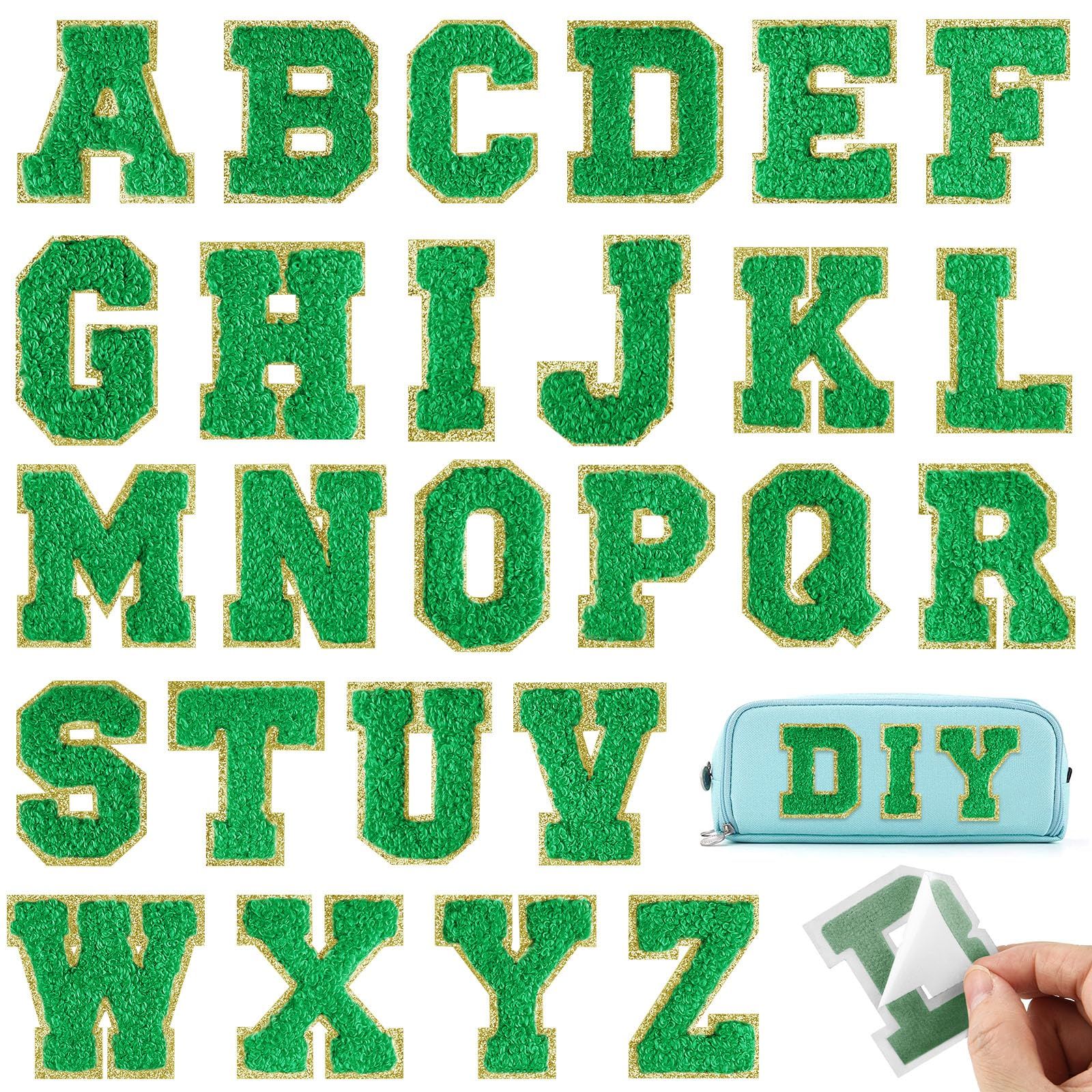 BOUBONI 26Pcs Deep Green Iron on Letters A-Z, Self Adhesive Chenille Letter Patches for Fabric Cl... | Amazon (CA)