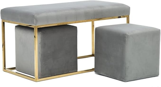 Tov Furniture Lila Tri-Velvet Bench Set | Amazon (US)