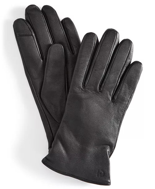 Cole Haan Leather Cashmere Blend Lined Basic Tech Tip Gloves - Macy's | Macy's