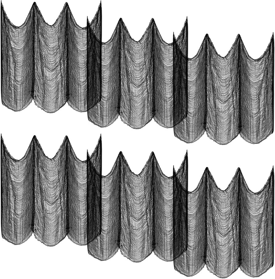 ZeeDix 6 Pack Black Halloween Creepy Cloth 30 x 75 Inch Halloween Decoration Spooky Scary Gauze C... | Amazon (US)