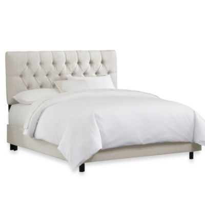 Twin Tufted Bed in Linen Talc | Bed Bath & Beyond