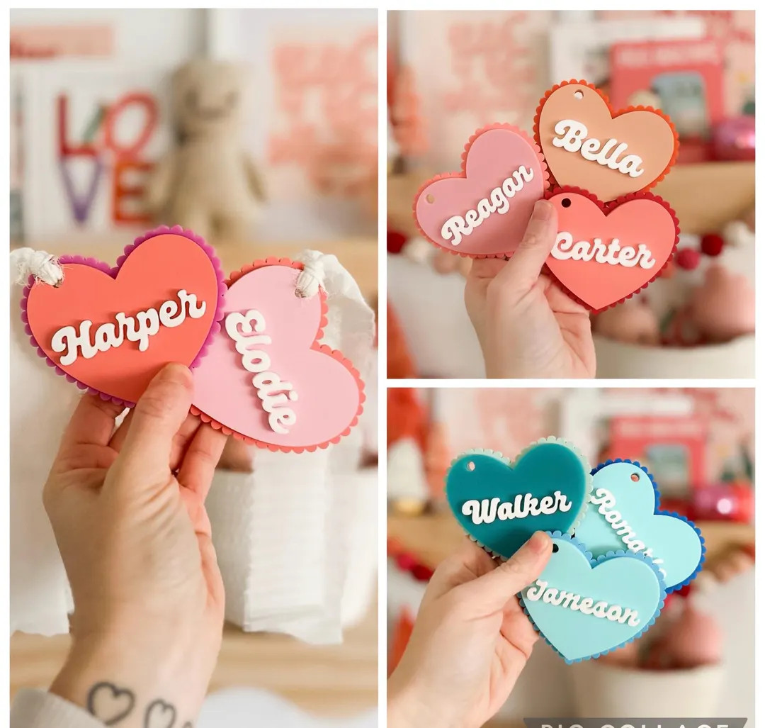 Scallop Heart Tag Heart Tag Valentine’s Basket Tags Valentine’s Day Tags Valentine’s Day Ba... | Etsy (US)