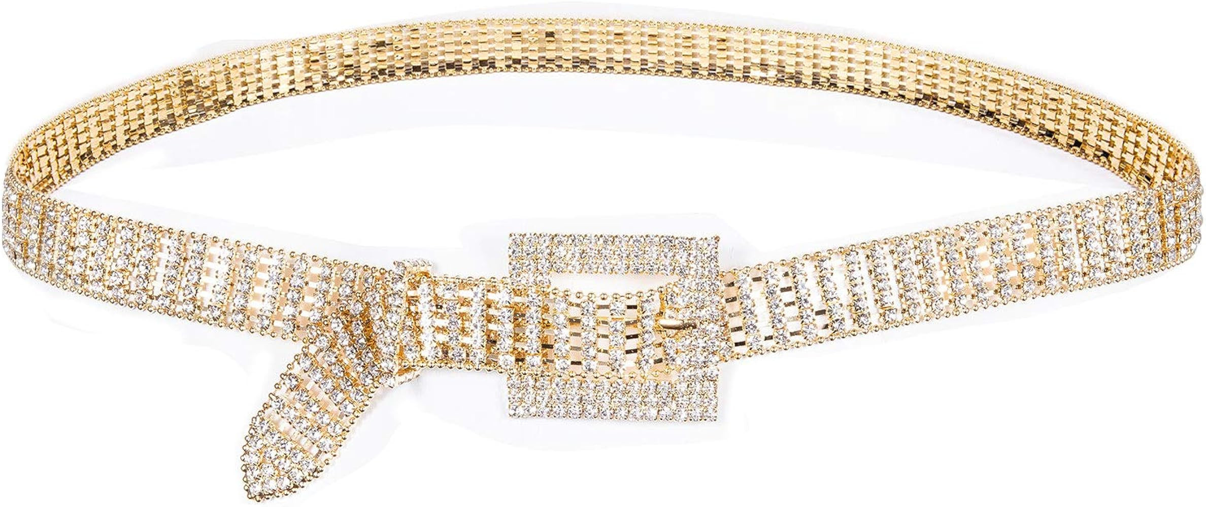 Dubulle Women Diamond Waist Belt with Shiny Rhinestone Crystal Sashes Chain Wedding Belt Bling Br... | Amazon (US)