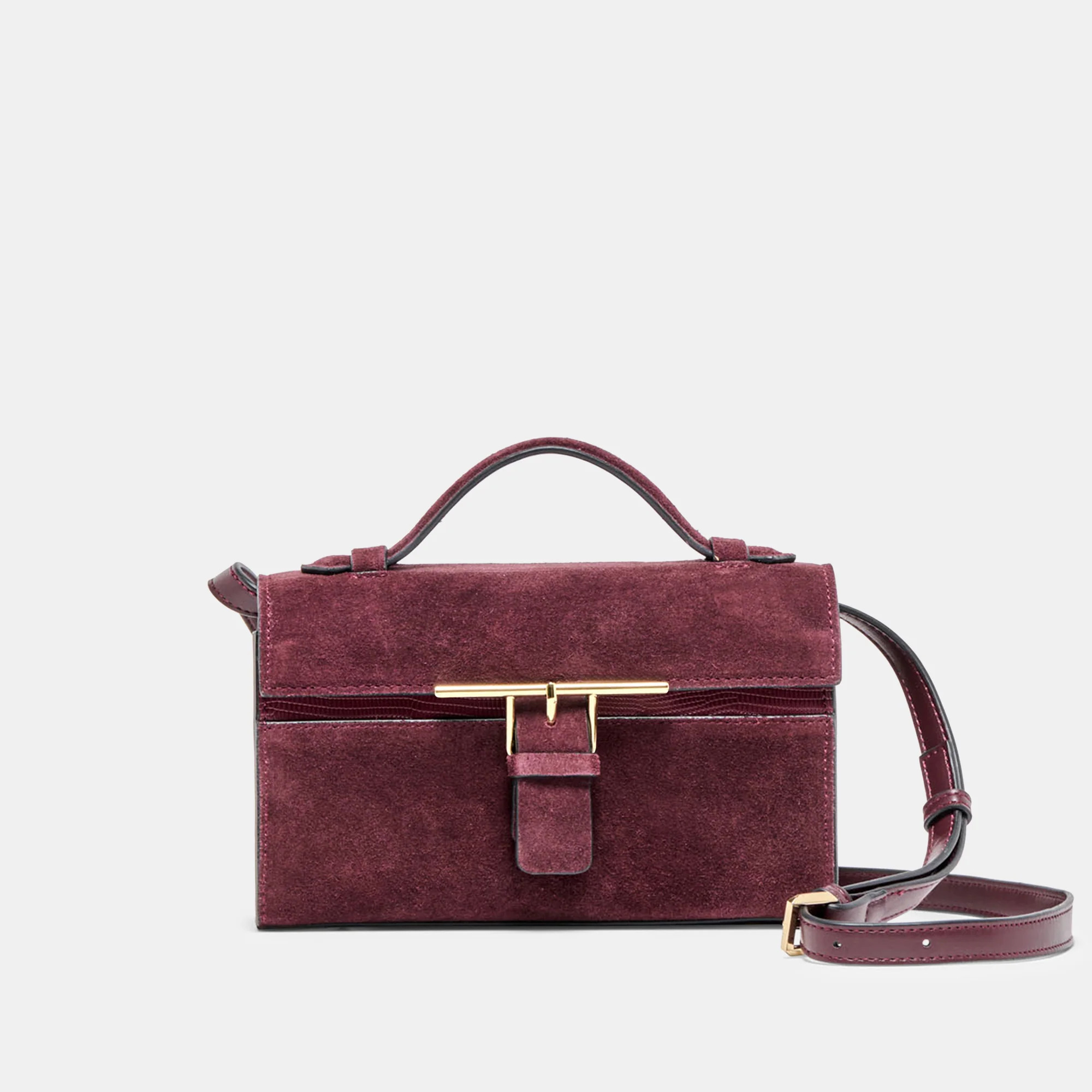 Zannone Crossbody Burgundy Suede | DolceVita.com