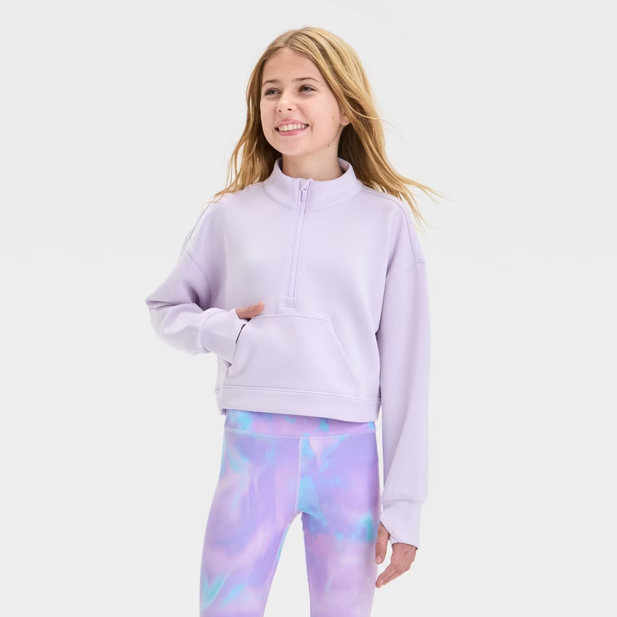 Girls' Airy Sleek 1/2 Zip Pullover Sweatshirt - All In Motion™ | Target