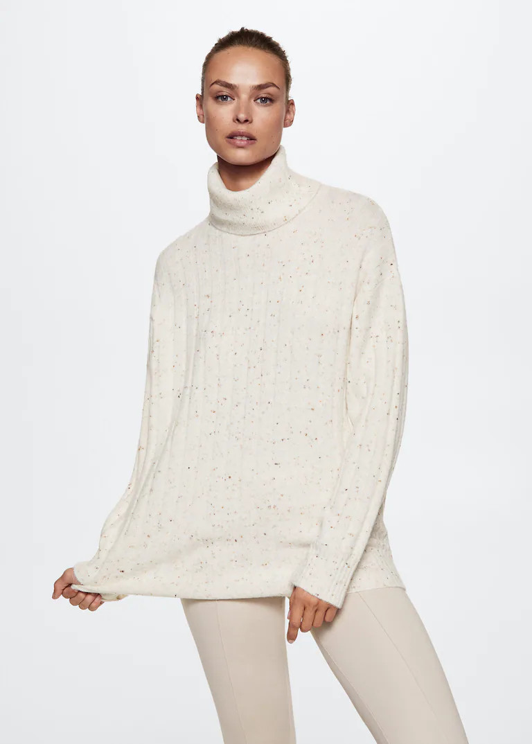 Fleece turtleneck sweater | MANGO (UK)
