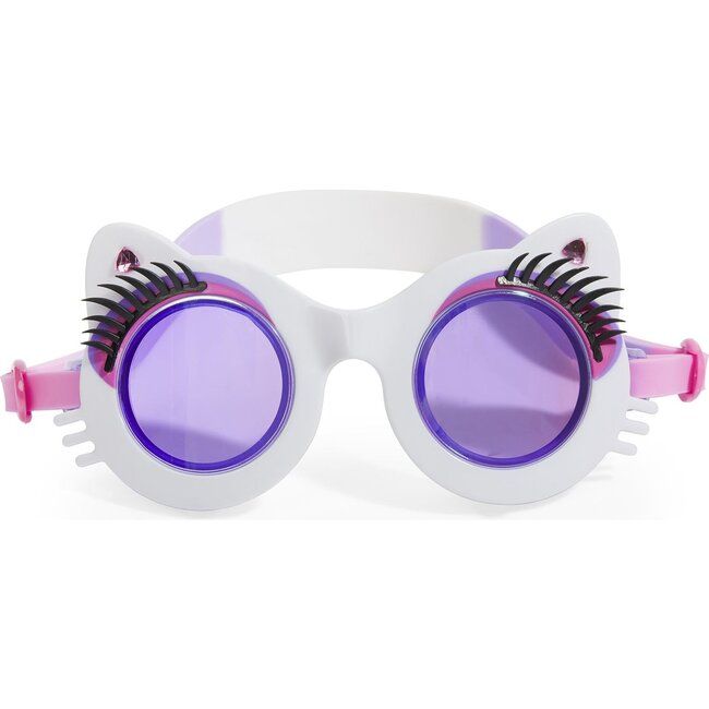 Whiskers White Pawdry Hepburn Swim Goggles, Purple | Maisonette