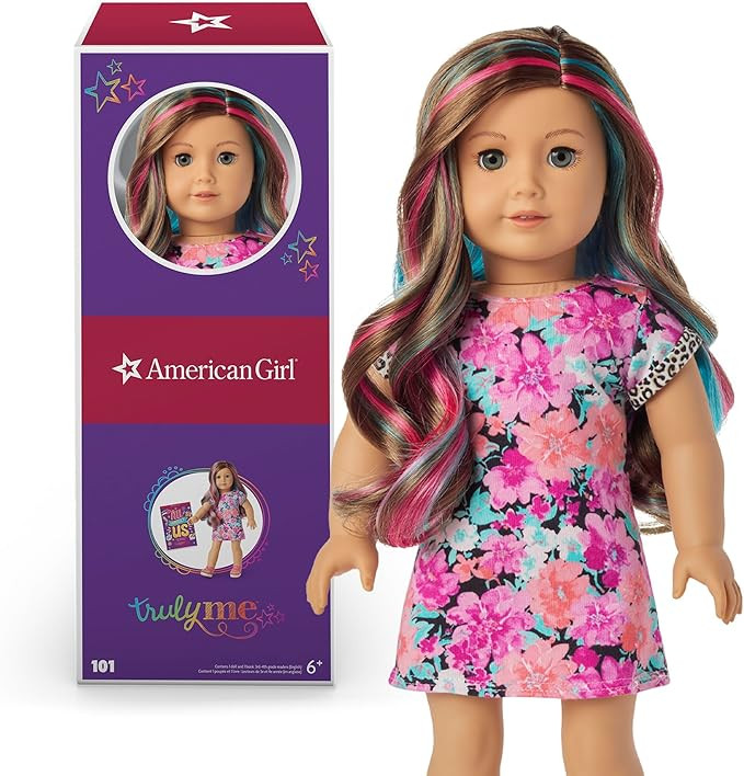 American Girl Truly Me 18-inch Doll #101 with Gray Eyes, Caramel Hair w/Highlights, Lt-to-Med Ski... | Amazon (US)