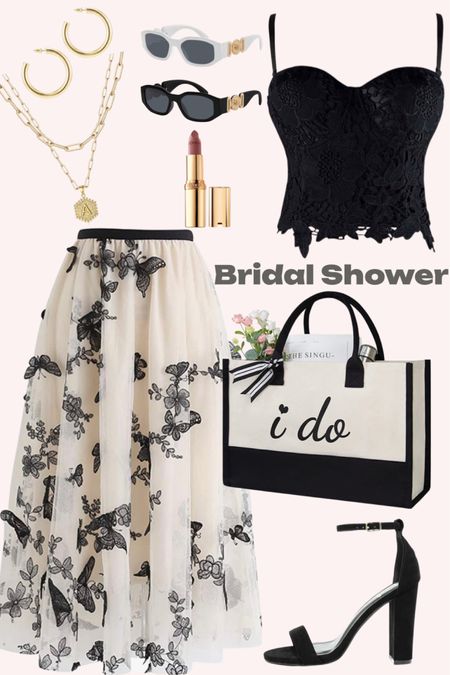 Bridal shower outfit idea for the bride to be.

#tulleskirt #blackbustier #bridetote #blackheels #butterflyskirt

#LTKstyletip #LTKSeasonal #LTKwedding