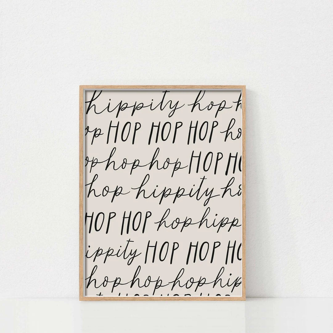 Easter Wall Art, Hippity Hop Easter Print, Minimalist Wall Art, Easter Sign, Easter Printables, E... | Etsy (CAD)