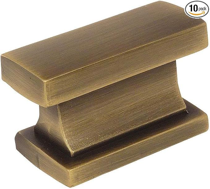 Cosmas 10 Pack 701BAB Brushed Antique Brass Contemporary Cabinet Hardware Knob - 1-7/16" Length | Amazon (US)