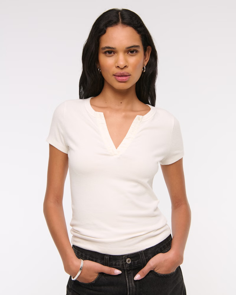 Women's Long-Sleeve Oversized Lounge Waffle Tee | Women's Tops | Abercrombie.com | Abercrombie & Fitch (US)