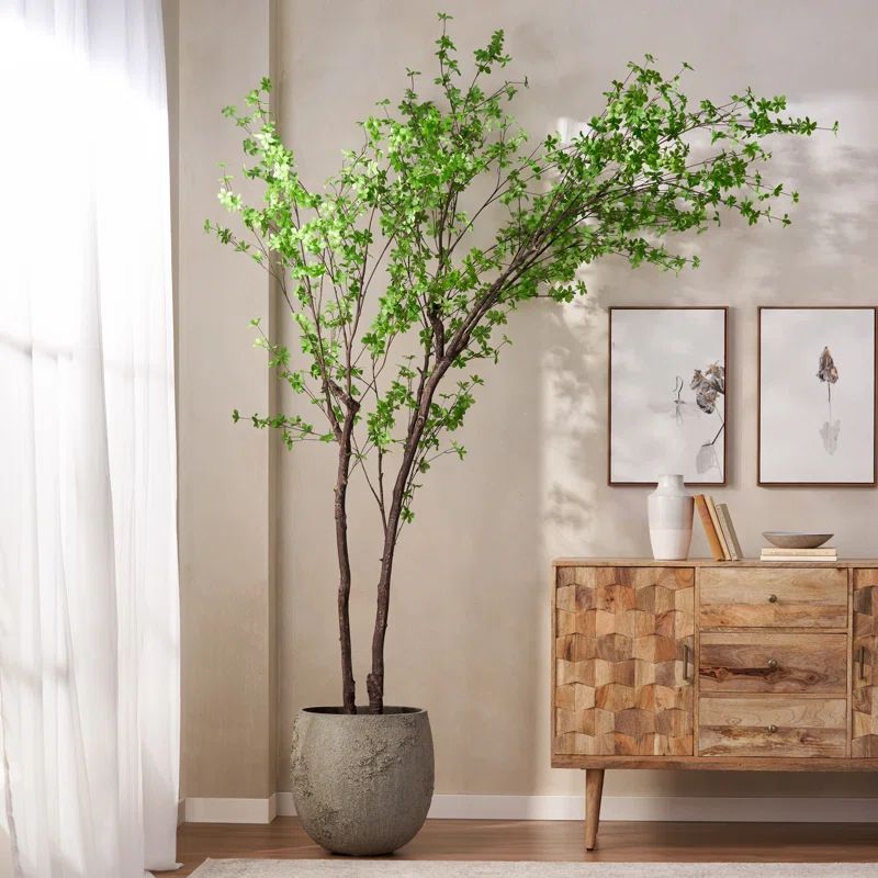 118'' Faux Eucalyptus Tree in Planter | Wayfair North America