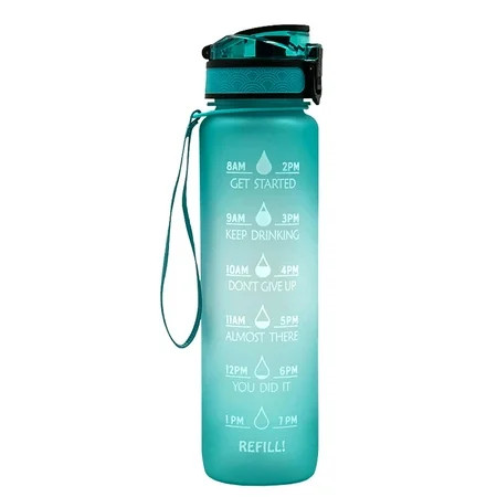 Relax love Motivational Water Bottle Sports Water 32oz/1L with Time Marker & Removable Strainer for  | Walmart (US)
