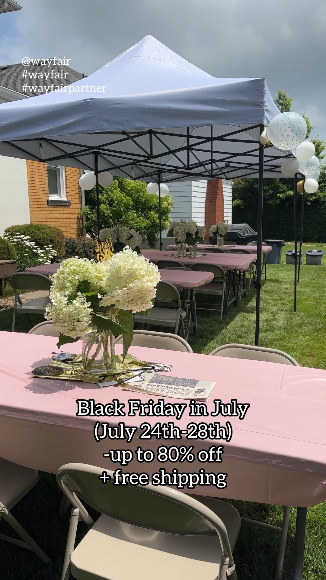 Lots of outdoor party essentials like this one are on sale for the Black Friday in July event on Wayfair from July 24th-28th. Up to 80% off + free shipping! The grad party was a huge success, and I can’t  wait to use these finds for our next event! @wayfair #wayfair #wayfairpartner 

#LTKHome #LTKSaleAlert #LTKSeasonal