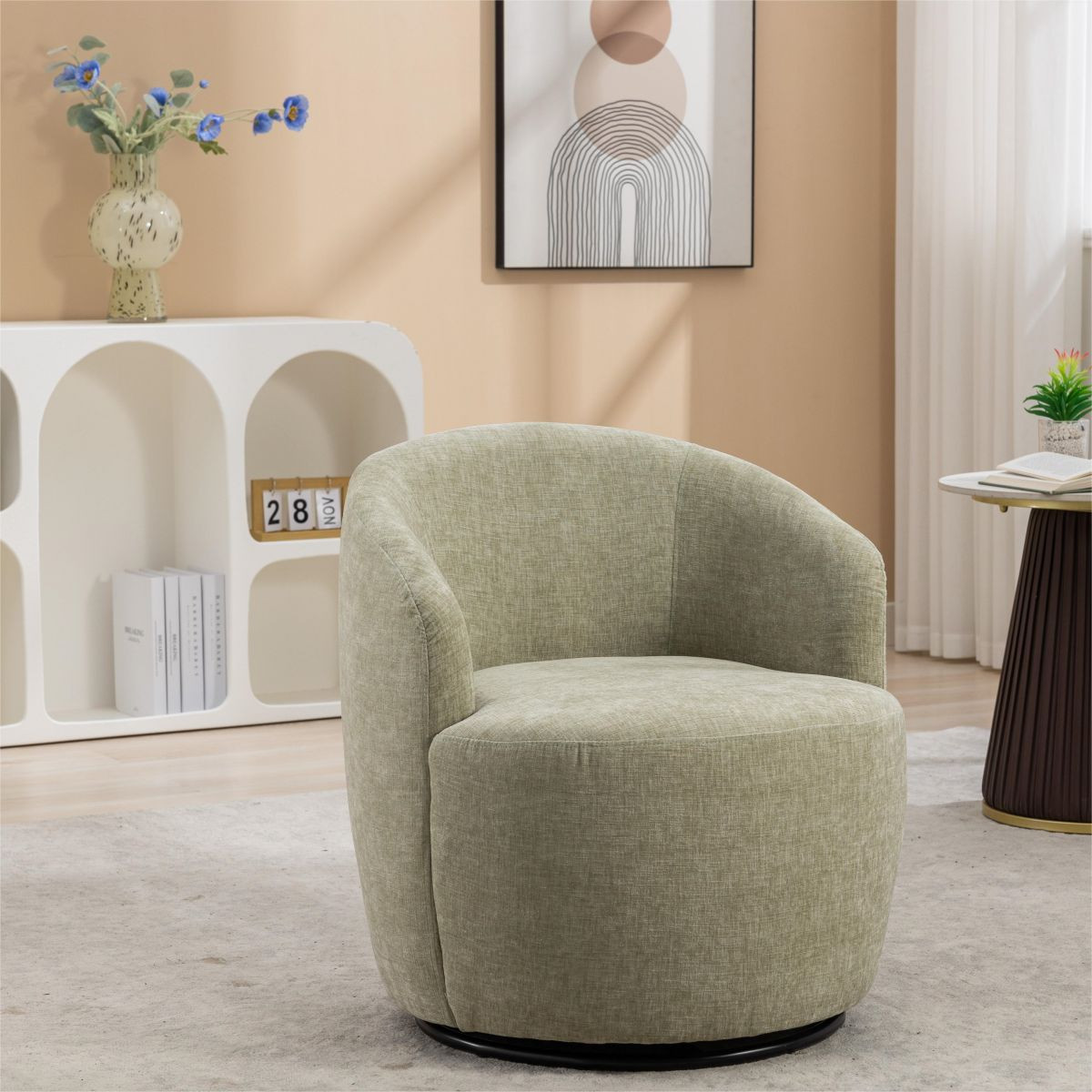 360° Swivel Accent Armchair Barrel Chair,25.60'' Wide Small Velvet Swivel Chair,Upholstered Swiv... | Target