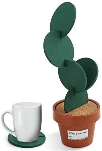 AIDDKK 6 PCS Cute Creative Coaster Mat Cactus Potted Plants Shape Cup Mat Heat Insulation Pad Tab... | Amazon (US)