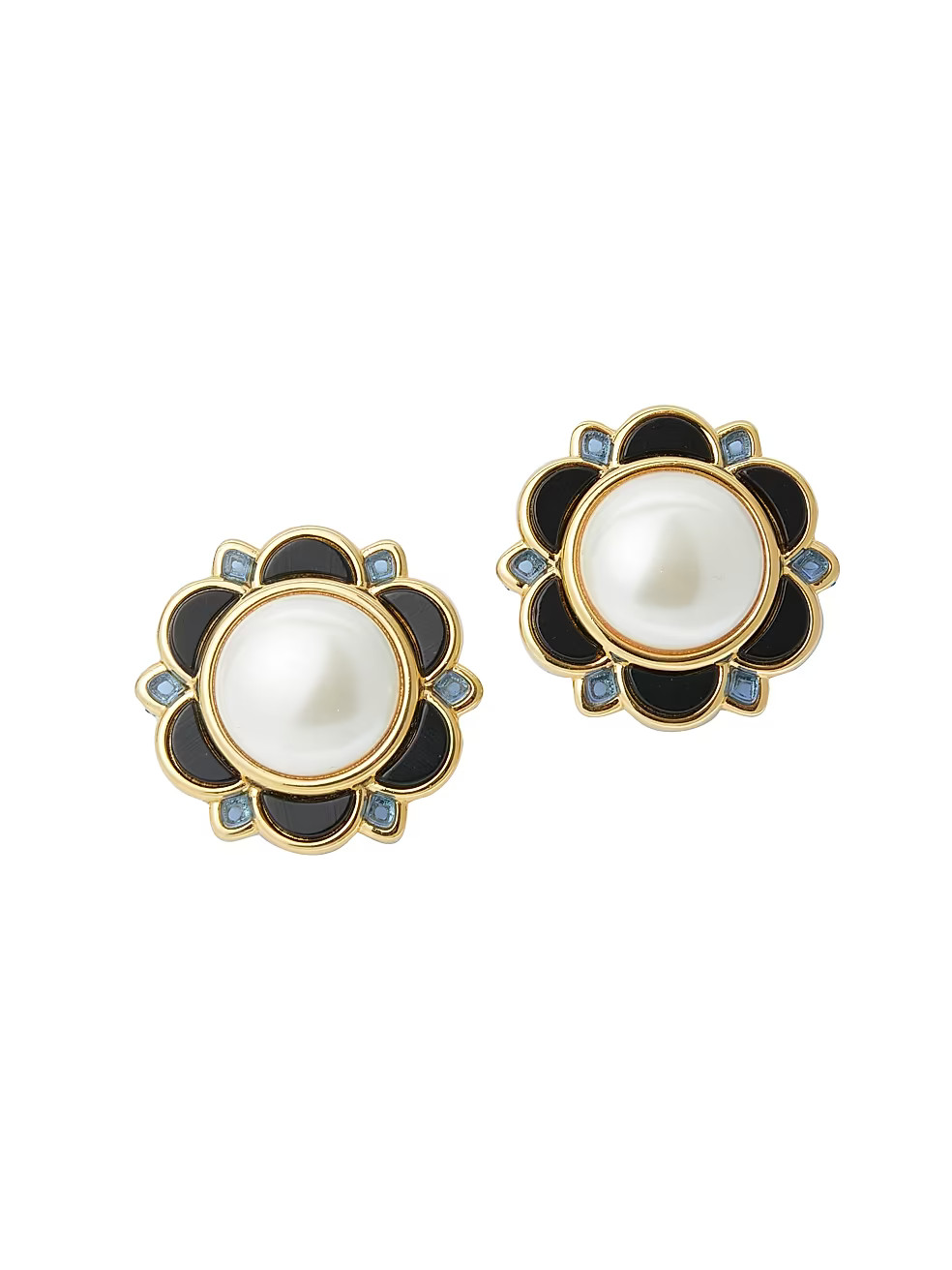 Eva 14K-Gold-Plated, Resin & Acrylic Faux Pearl Button Earrings | Saks Fifth Avenue