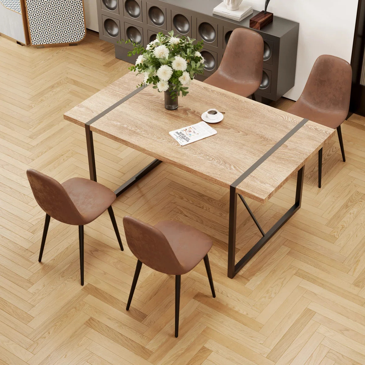 55" Modern Rectangular Dining Table Set | Wayfair North America