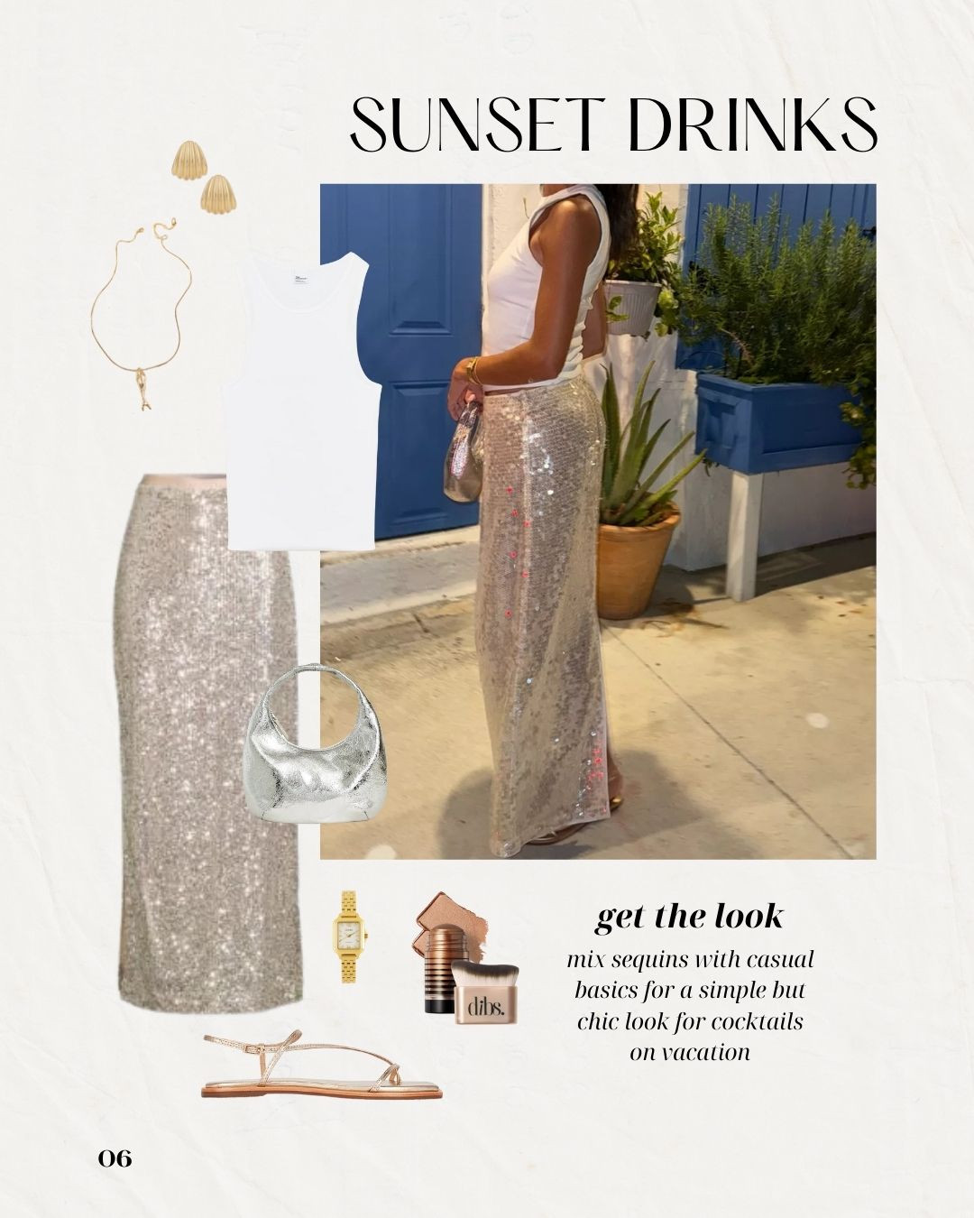 Vacation dinner outfit for your next getaway! Wearing a size XS in sequin maxi skirt, and S in white tank


vacation dinner 
beach outfit
st barth outfit
miami outfit
vacation outfit
spring break outfits
resortwear lookbook
nena evans 

 #LTKFindsUnder50 #LTKStyleTip