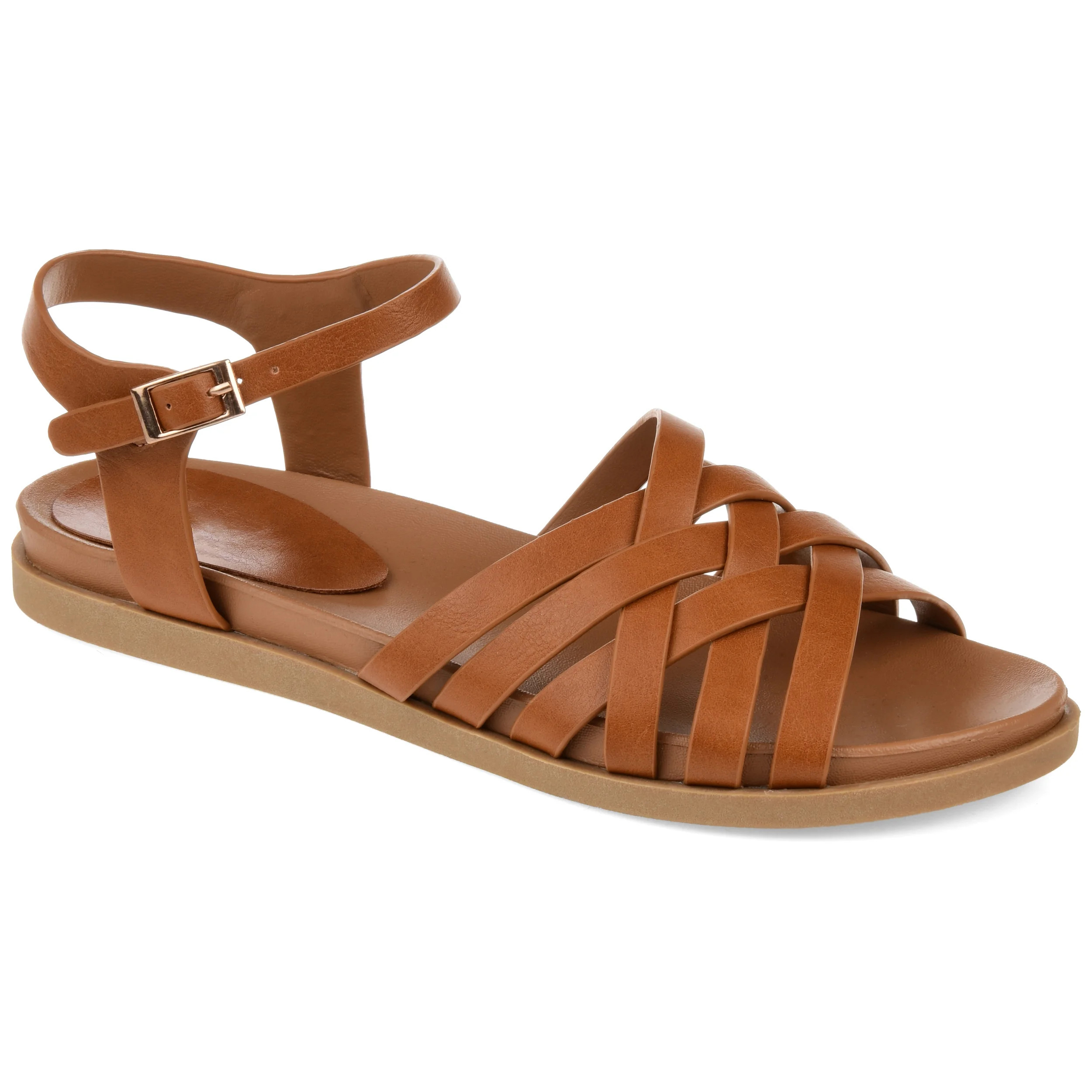 Brinley Co. Womens Basketweave Ankle Strap Sandal - Walmart.com | Walmart (US)