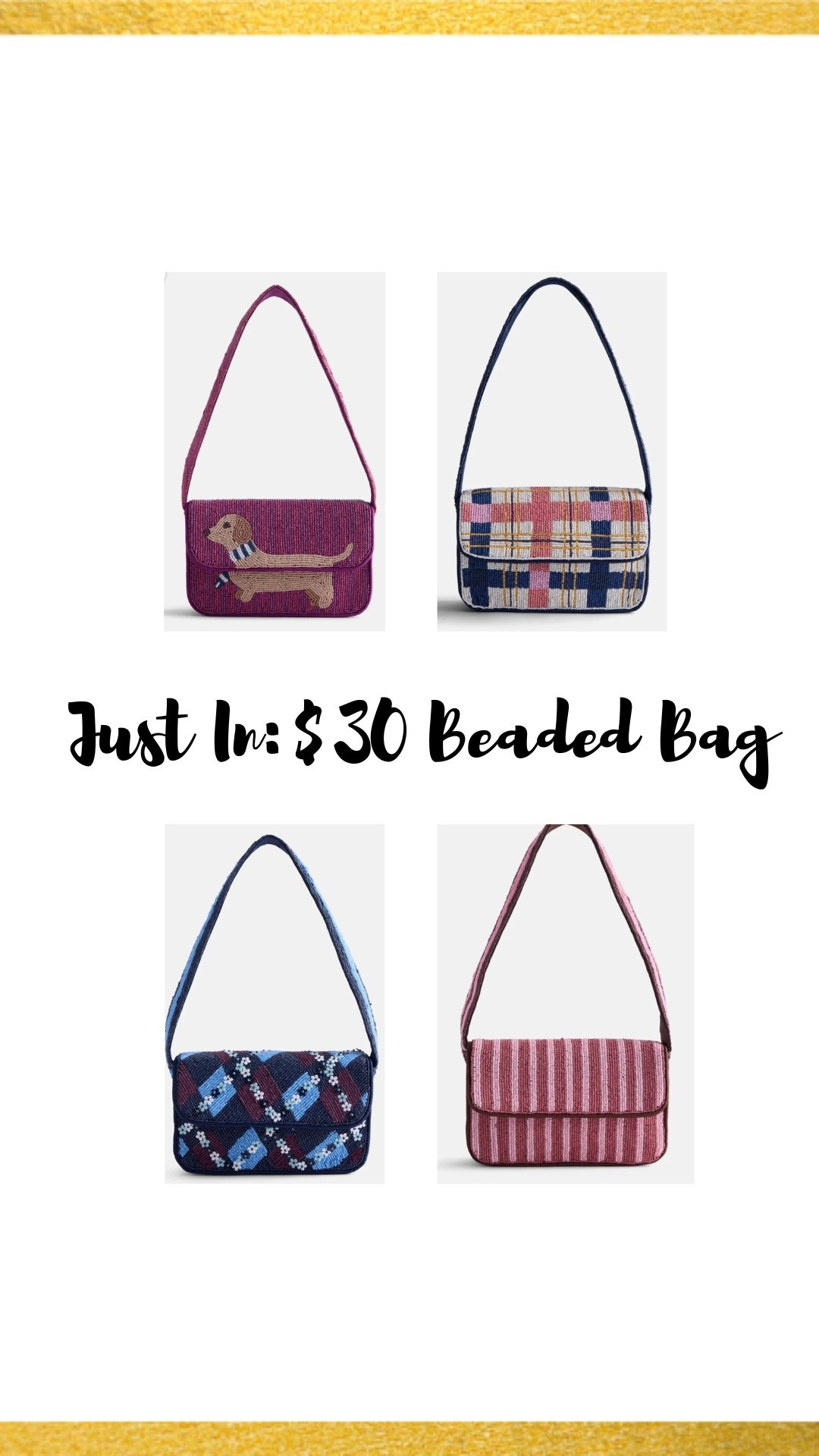 This just in: $30 beaded bag ready to ship! Perfect for Fall, end of Summer travels, brunch, dinner, & everything in between 🥂🍁

Beaded bag • beaded bags • cheap beaded bags • affordable beaded bags

#LTKSaleAlert #LTKSeasonal #LTKootd