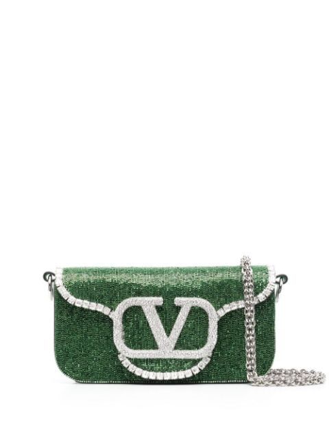 Valentino Garavani VLogo Sequinned Clutch Bag - Farfetch | Farfetch Global
