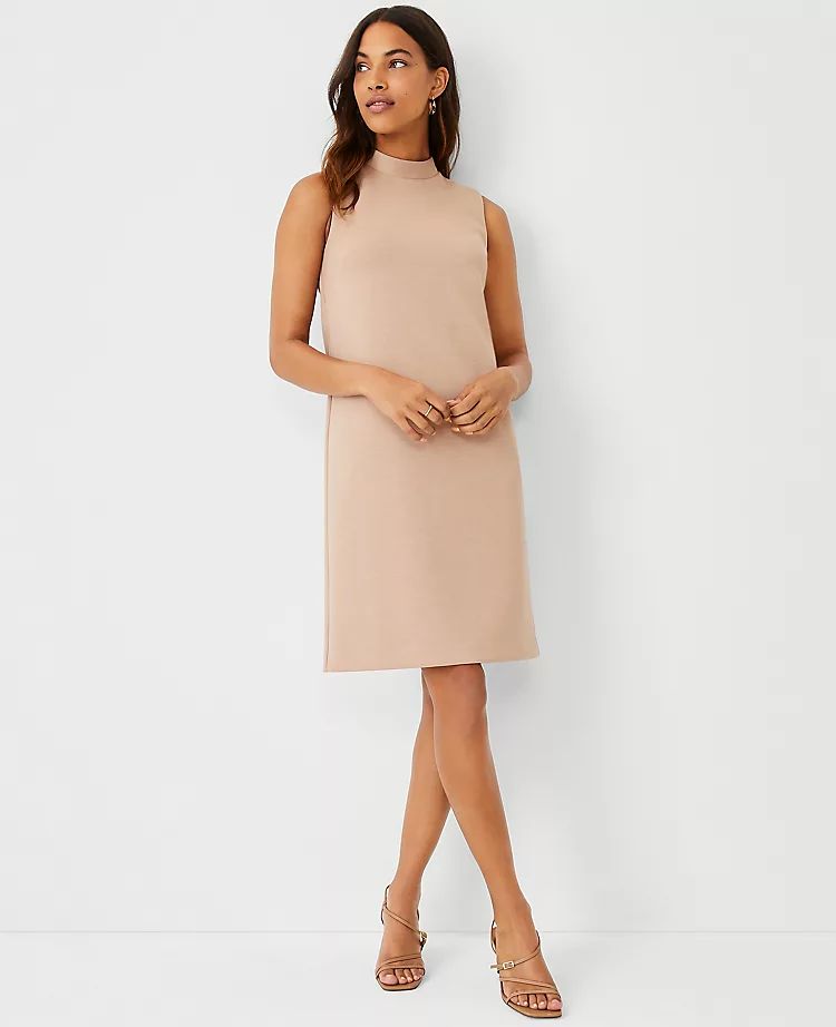 The Mock Neck Shift Dress in Double Knit | Ann Taylor (US)