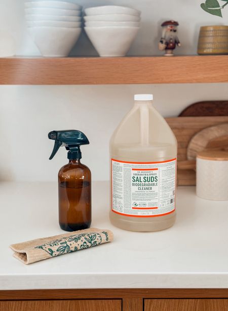 All purpose non-toxic cleaner. I use this to clean every surface in my home that can come in contact with water. 

All-Purpose Cleaning Spray: 1 Tbsp. Sal Suds in a quart (1 L) of water. Hint: Put water in the bottle first. Spray and wipe with a damp cloth. Optional: Add ¼ tsp. tea tree essential oil. 

#LTKfamily #LTKfindsunder50 #LTKhome