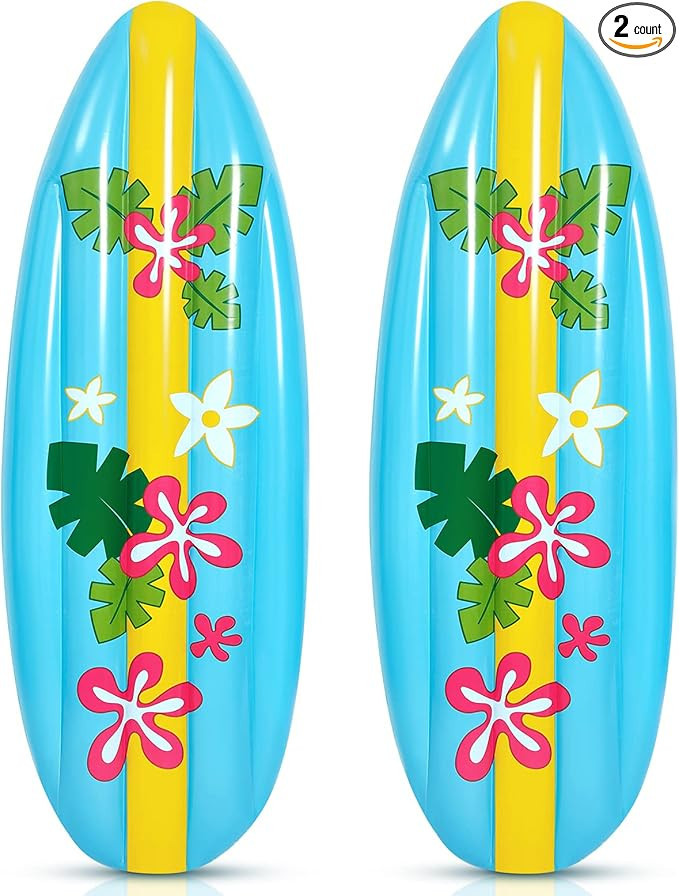 Cunhill 5 ft Inflatable Surf Board Pool Luau Parties Toy for Beach Inflatable Surfboard Floaties ... | Amazon (US)