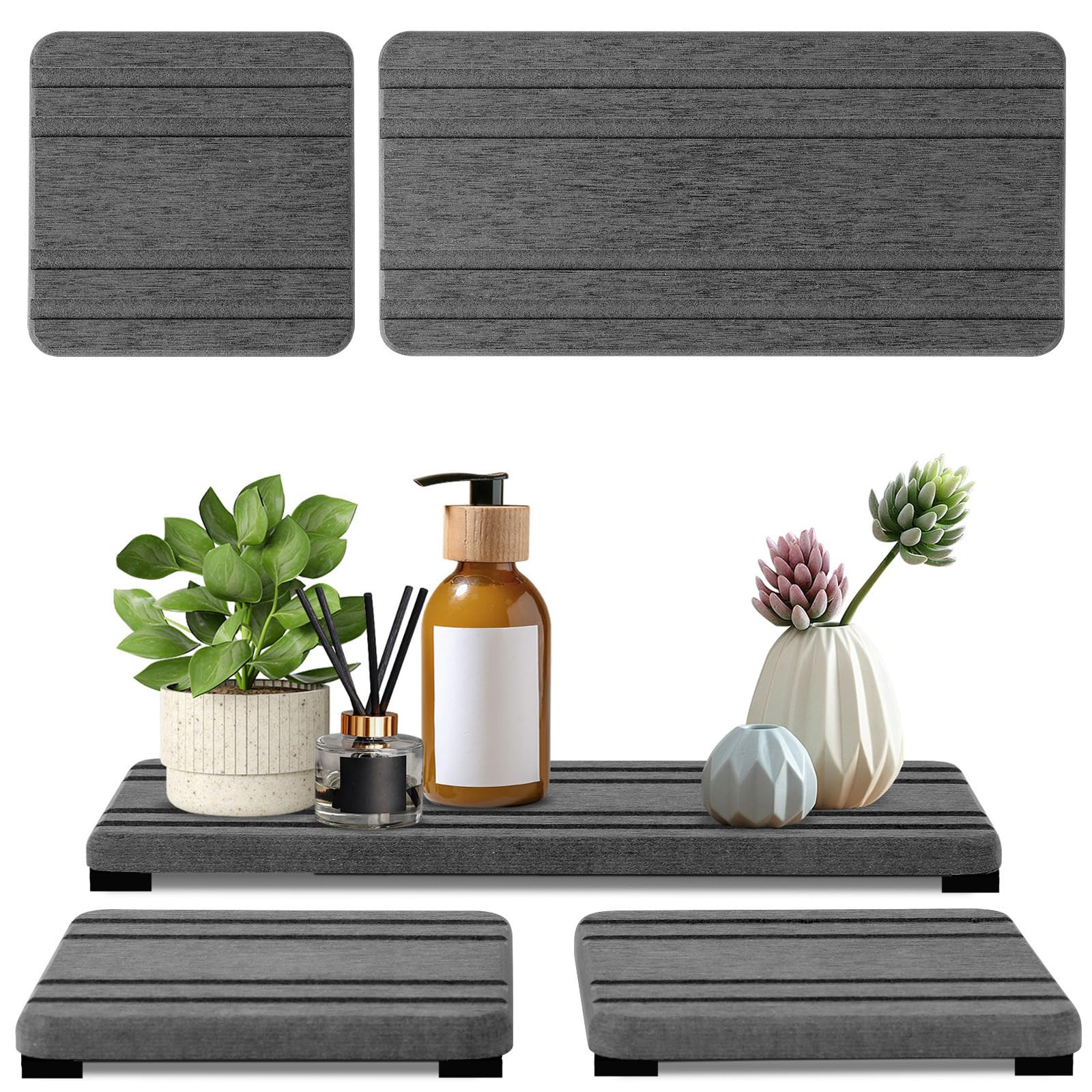 3PCS Water Absorbing Stone Tray, DryingNeat Diatomite Stone Sink Tray, Instant Dry Sink Coasters,... | Amazon (US)