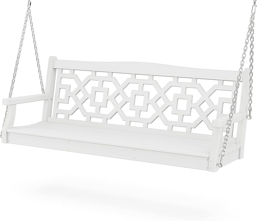 Martha Stewart by POLYWOOD® Chinoiserie 60” Swing in White | Amazon (US)