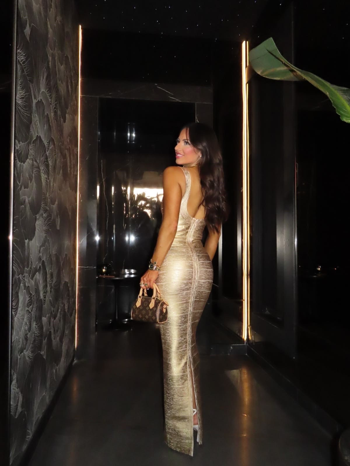 Long gold bandage dress
Louis Vuitton speedy

#LTKootd #LTKPetite #LTKBeauty