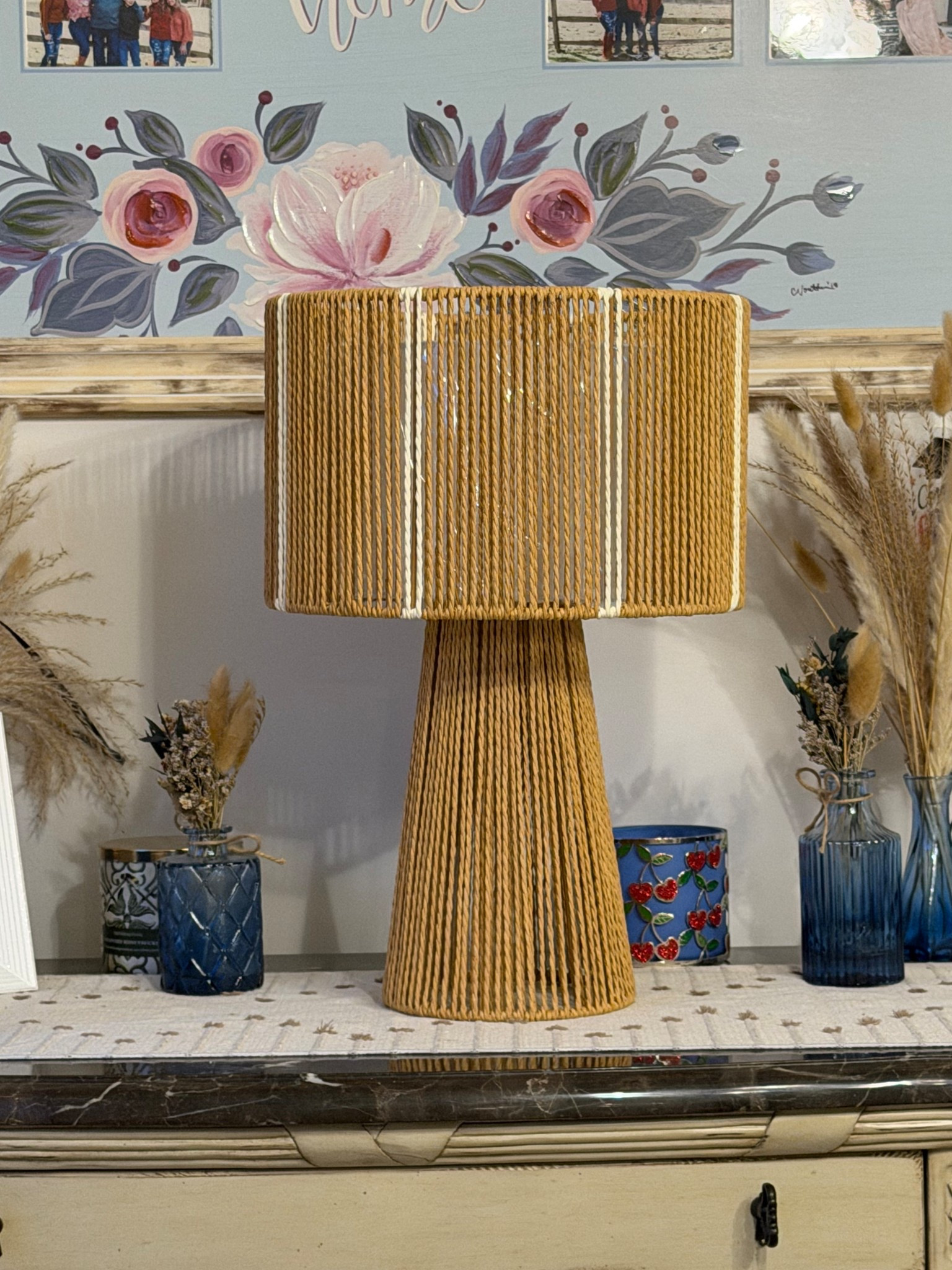 This boho lamp from Wayfair is such a cozy find. I love the woven texture, warm glow, and how it adds the perfect soft, inviting touch to this space. It’s one of those pieces that feels both functional and decorative!

#LTKOver40 #LTKHome #LTKSaleAlert #boholamp