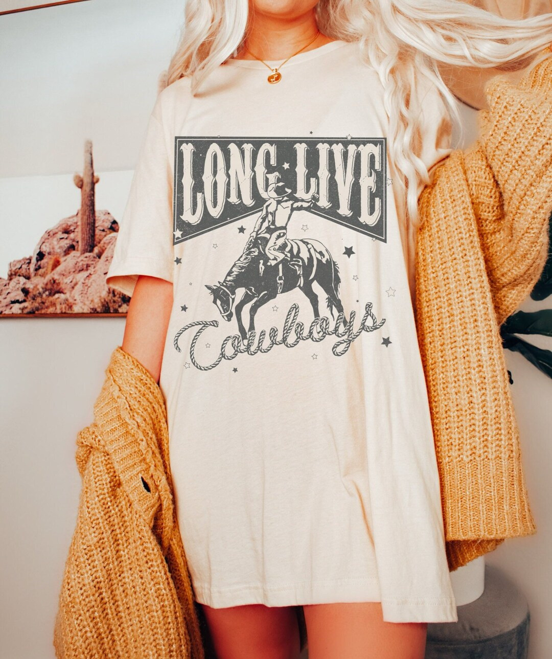 Howdy T-shirt Western Graphic Print Tee Oversized Country Concert Tshirt Dress Vintage Cowboy Bul... | Etsy (US)