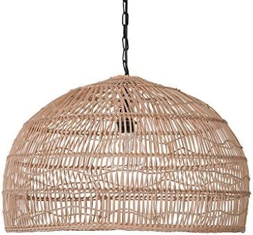 KOUBOO 1050100 Open Weave Cane Rib Dome Hanging Ceiling Lamp, One Size, Wheat - - Amazon.com | Amazon (US)
