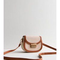 Stone Leather-Look Piped Cross Body Saddle Bag New Look | New Look (UK)